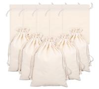 Alipis 10pcs Large Cotton Drawstring Bags Muslin Fabric Bags Drawstring Pouches for Jewelry Storage Craft