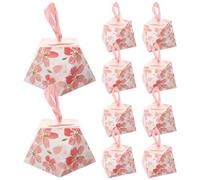 Alipis 10PCS Large Pink Floral Paper Candy Boxes European Style Wrapping Boxes Wedding Favor Packaging Gift for Party and Festival