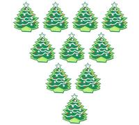 Alipis 10pcs Lovely Applique Patch Christmas Appliques Cloth Embroidered Patches with Beautiful Patterns Green, Iron-on and Easy to Carry for DIY Clothes Making and Party Costume