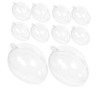 Alipis 10pcs Plastic Egg Shaped Fillable Hanging Balls Hollow Ornaments 10cm Decorative Fillable Baubles for Party Festival Ceiling Decoration