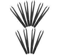 Alipis 10Pcs Precision Plastic Tweezers Set with Pointed Tips for Crafts Jewelry Making Electronics Repair and Stamp Collecting, Small Portable ABS Tweezers for Detailed Work