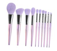 Alipis 10Pcs Purple Amethyst Makeup Brush Soft Bristles Blush Powder Applicator Compact Cosmetic Tools for Women Travel Home Professional Use
