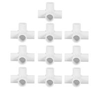 Alipis 10pcs PVC Four-Way Corner Pipe Connectors Lightweight Heat Insulated Pipeline Fittings for Greenhouse Shelves Dog Enclosure Water Supply Tasks