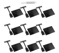 Alipis 10pcs PVC Waterproof Price Tag Boards with Clips, Black A6 Chalkboard Signs and White Marker, Clip-on Style Price Holders for Supermarket and Retail Display