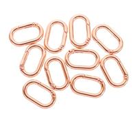 Alipis 10pcs Rose Gold Oval Metal Spring Clasp Keyring Buckles, Small Carabiner Hook Replacement for Bags, DIY Craft Accessories, Sturdy Spring Snap Clip for Jewelry Making