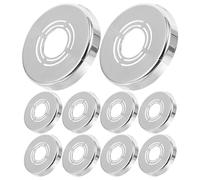 Alipis 10Pcs Silver Split Flange Pipe Cover Set 10Mm Raised Escutcheons for Shower Pipes Wall Hole Covers Bathroom Plumbing Decorative Collars