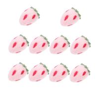 Alipis 10pcs Strawberry Wool Felting Crafts Soft DIY Felt Ornaments for Hairbands Headband Accessories Home Decor