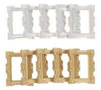 Alipis 10Pcs Vintage Picture Frames, Mini Resin Photo Frame Gold and Silver Picture Display Frames Decorative Small Photo Holder DIY Craft Supplies for Mobile Phone Table Top Decor (2)