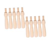 Alipis 10Pcs Wooden Punch Needle Handles Replacement for Felting Supplies Ergonomic Non-Slip Grip DIY Craft Tool Compatible with Needlefelt Tools
