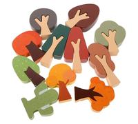 Alipis 11pcs Wooden Woodland Trees Train Track Accessories, Miniature Interlocking Model Landscape Trees for Creative Play and Skill Development, Suitable for Model Railways and Scenic