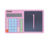 Alipis 12 Digit Silent Calculator with Erasable Lcd Writing Pad and Dual Power, Pink Abs Material, Large Display, Integrated Writing Tablet for Home Study and Libraries, for Students