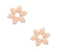 Alipis 12 pcs Natural Finish Hollow Wooden Eggs for Easter Craft DIY Painting Decorating Rustic Wooden Egg Ornaments for Holiday Decor Art Projects and Party Favors