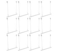 Alipis 12 Sets Poster Hanging Pole Frame Kit with Hooks and Chains Retail Sign Holder Rail for Canvas Painting Banner Scrolls Flexible Fit for Various Poster Complete Display Mount