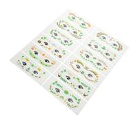 Alipis 12 Sheets St Patricks Day Face Tattoo Stickers Assorted Shamrock Designs Quick Apply Temporary Facial for Irish Festival Parade Party Decorations