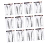 Alipis 12 Sheets Waterproof Artificial Eyebrow Stickers for Beginners, Paper Eyebrow Transfers Kit, Easy Application Temporary Brow Tattoos for Natural Look