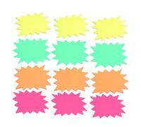 Alipis 120 Pcs Fluorescent Paper Price Labels Explosion Shaped Price Tags for Grocery Store Retail Shop Small Assorted Yellow Orange Rosy Green Paper Material Easy Clip Jewelry and Goods