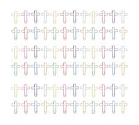 Alipis 120pcs Colored Cross Shaped Paper Clips Made of Metal and Pet Plastic for Note Organization and Personalization, for Journaling and Home Use
