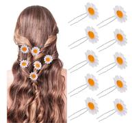 Alipis 12pcs Artificial White Daisy Hairpin Hair Fork Hair Stick Accessories for Womens Hippie Flower Clips