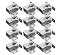 Alipis 12pcs Cabinet Door Double Roller Catch Latch Buckle Lock with Zinc-Plated Spring for Wardrobe Cupboard Cabinet Doors Internal Use