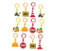 Alipis 12pcs Construction Keychains for Lightweight Plastic Engineering Theme Party Favors Mini Building Tool Key Rings Boys Birthday Accessories Tractor and Car Keyrings gift for for for for for for