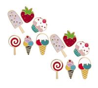 Alipis 12pcs Cute Summer Brooch Pins Set Featuring Strawberry, Ice Cream, and Lollipop Designs Made of Sturdy Alloy with Long-term Appeal, for Party Decorations and Dresses