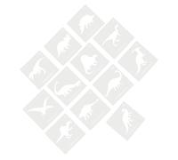 Alipis 12pcs Dinosaur Painting Stencils Plastic Hollow Out Templates for Wall Art, Easy to Clean DIY Painting Template, Train Handmade Skills and Interactive Parent Intelligence