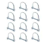 Alipis 12pcs Heavy Duty Quick Release D-shaped Coupler Pin for Trailers Carbon Steel Safety Locking Pin with Safety Latch Structurally Strong for Farming and Lawn Applications