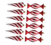 Alipis 12pcs Holiday Peppermint Candy Ornament Set Glittering Hanging Decorations for Christmas Tree for Creative Xmas Party Home