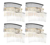 Alipis 12pcs Metal Hair Side Combs with Teeth Matte Black Gold Silver DIY Bridal Veil Combs for Women Anti-damage Hair Pins for Secure Bun Hold and Vintage Styling Accessories