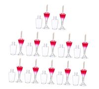 Alipis 12pcs Mini Wine Glass Shaped Lip Gloss Tubes Empty Plastic Lip Balm Containers with Stoppers Portable Refillable Cosmetic Sample Vials for Travel and DIY