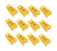 Alipis 12pcs Miniature Dollhouse Wet Floor Signs Realistic Safety Warning Labels for Educational Role Play Compact Caution Signs for Imaginative Pretend Play