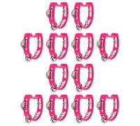 Alipis 12pcs Plastic Tambourine Hand Bells Jingle Bells Traditional Style Hand Percussion Instrument for Boys and Girls Adults Rhythm Practice Musical Instrument