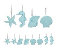 Alipis 12pcs Resin Shower Curtain Hooks Ocean-style Decorative for Easy Installation Non-discoloring Hangers for Bathroom and Barn Door Curtains