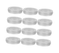 Alipis 12pcs Round Tinplate Cookie Tins with Window Lids Stainless Steel Storage Containers for Christmas Candy Biscuits and Reusable Kitchen Office Storage
