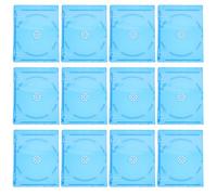 Alipis 12Pcs Semi- Plastic CD DVD Storage Cases with Cover, Rectangular Disc Storage Box for Optical and Audio Discs, Double Slot Protective Containers for Home and Vehicle Use