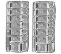 Alipis 12pcs Silver Miniature Dollhouse Serving Trays Compact Tiny House Accessories for Micro Kitchen Scenes Pretend Play Plates for Creative DIY and Decorative Ornaments