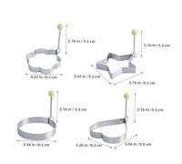 Alipis 12pcs Stainless Steel Fried Egg Rings Set with Handles Non-Stick Pancake and Omelette Molds Heart and Star Shapes Cooking Rings for Family Breakfast and Festive DIY Meals