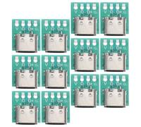 Alipis 12pcs USB 3.1 Type C Plug Female Connectors with Pcb Zinc Alloy Board DIY Design for Data Cable Transmission USB C Socket Adapter for Efficient Type Cable