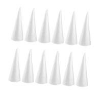 Alipis 12pcs White Polystyrene Foam Cones for DIY Christmas Crafts Handcrafted Tree Forms for Holiday Decor Painting Glitter and Floral Arrangements
