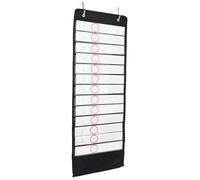 Alipis 14-pocket Hanging Schedule Chart in Black Oxford Fabric with Pet Windows, Educational Visual Learning Tool for Preschool and Classroom Daily Routine Planning