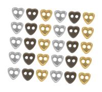 Alipis 150Pcs Mini Heart Buttons DIY Doll Supplies for Crafting Assorted Gold Silver Bronze Tiny Sewing Buttons for Doll Clothes Decoration