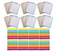 Alipis 150pcs Rainbow Bulletin Board Trim Scalloped Border Paper for Classroom Display Science Fair Project Presentation Decorative Borders for School Announcements and Creative Boards