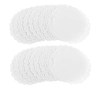 Alipis 150pcs Round Paper Lace Doilies Disposable Oil-Absorbent Placemats for Cakes Desserts Fried Food Table Decoration Elegant Lace Pattern Versatile Round and Oval Shapes for Baking