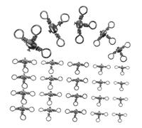 Alipis 150PCS Shaped Fishing Connector Swivels Multi-directional Cross Line Barrel Lure Connectors Stainless Steel Saltwater Tackle Accessories for Easy Line Changes and Tangle Reduction