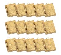 Alipis 15pcs Book Locket Charm Copper Rectangular with Integrated Mirror, Golden Vintage Pendant for Jewellery Making, Business and Study DIY