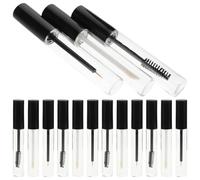 Alipis 15Pcs Empty Mascara Tube Set 10Ml with Lash Brush and Lip Gloss Applicator, Black Cap Plastic Container Kit for DIY Makeup, Refillable Cosmetic Packaging for Travel and Personal