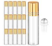 Alipis 15pcs Empty Refillable Roller Bottles for Essential Oils Perfume and Fragrance Clear Glass Roller Bottle with Smooth Rolling Ball Portable Aromatherapy Cologne Containers