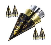 Alipis 15pcs Happy Year Party Hats Comfortable Lightweight Year's Eve Hats for All Ages Stylish Decorations in Black Gold and Silver for Festive Celebrations