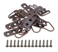 Alipis 15Pcs Heavy Duty D-Ring Picture Hangers with Screws, Double Hole Mounting Hooks for Hanging Picture Frames, Mirrors, Artwork, and Clocks, Antique Copper Finish, 54X21mm, Wall