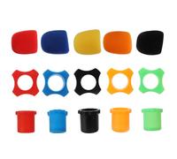 Alipis 15pcs Microphone Accessories Set Including Mixed Color Foam Mic Covers, Non-slip Shockproof Rings, and Protective Bottom Covers for Studio and Live Recording Use